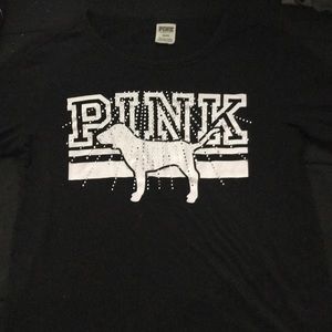 Black long sleeve pink shirt